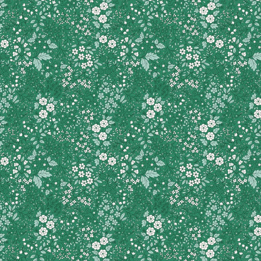 figo studios green prairie cotton woven ditzy. half yard cotton fabric . figo fabrics