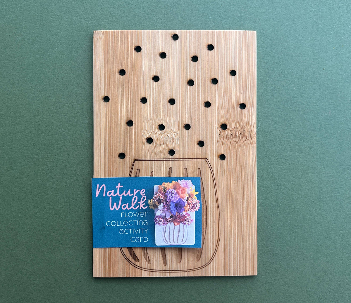 Analog Craft Collection: Nature Walk Bouquet 4"x6" Engraved Flower Board — Kids Outdoor Creative Activity Kit