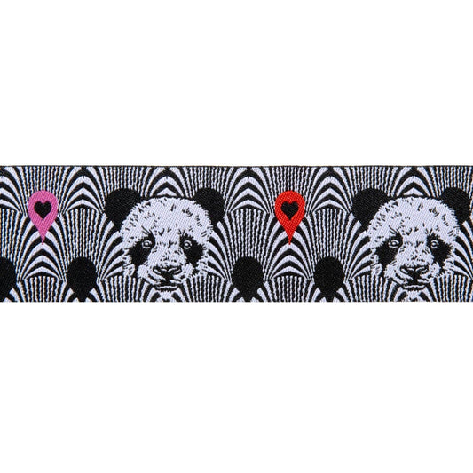 Ribbon: Pandas Lovers - Tula Pink Linework - 1 -1/2"- by the yard