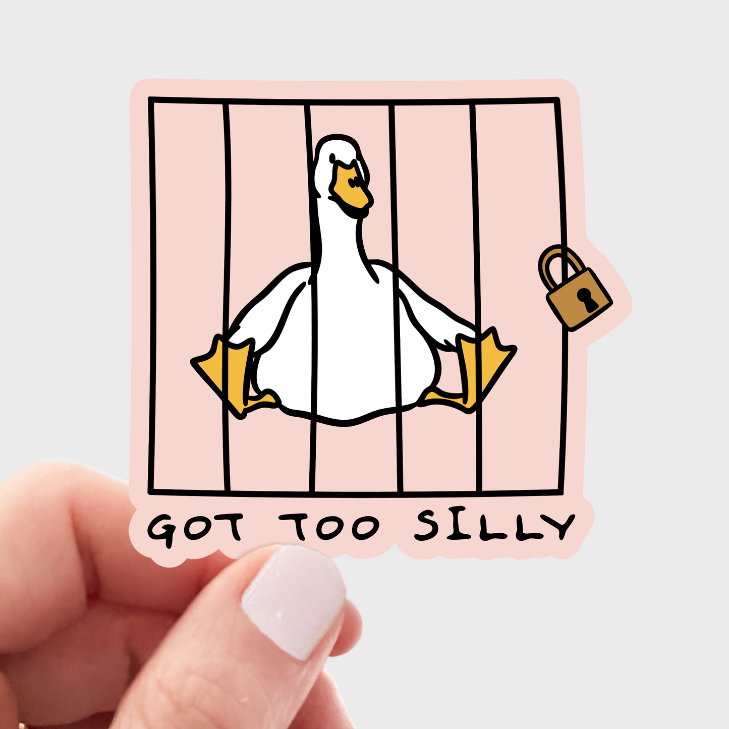 Stickers and Stationery: Got Too Silly Sticker - Goose on the loose