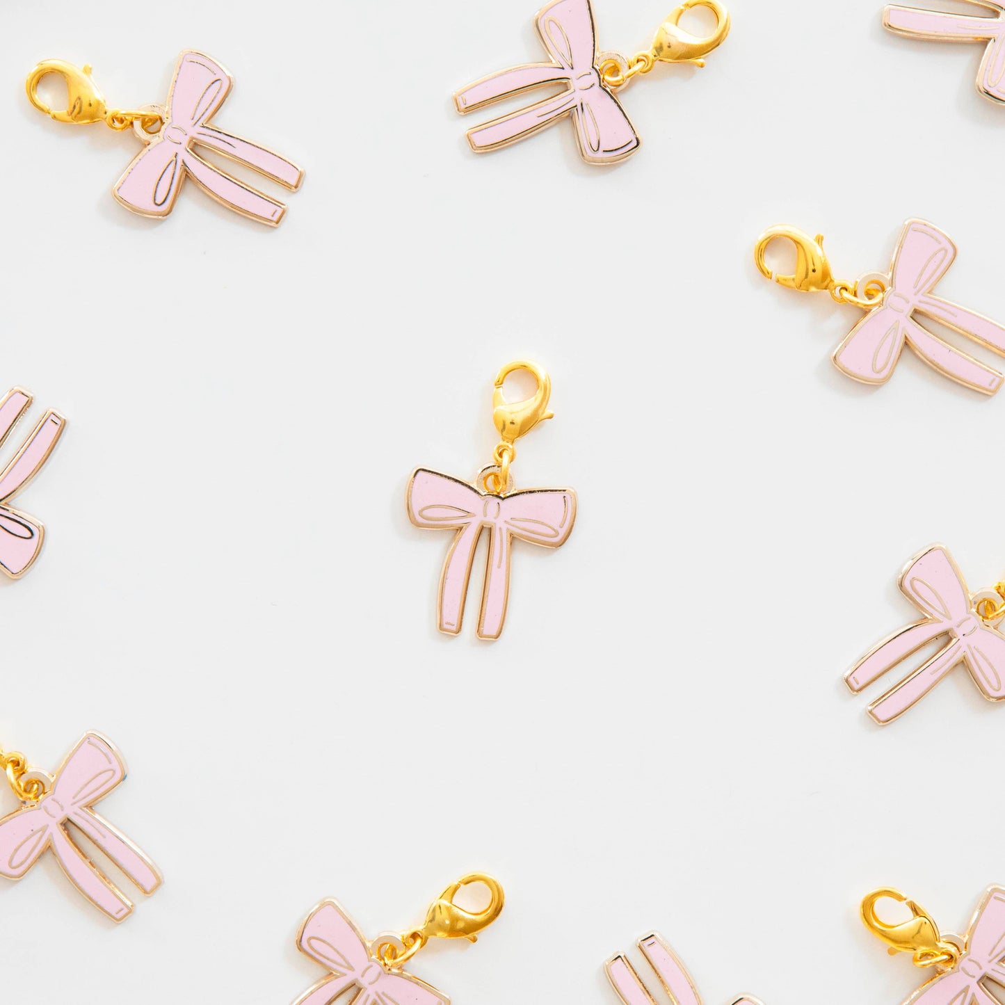 Notion: Sarah Hearts Pink Bow Removable Zipper Charm (2.2cmx2cm) - 1 Charm Pack