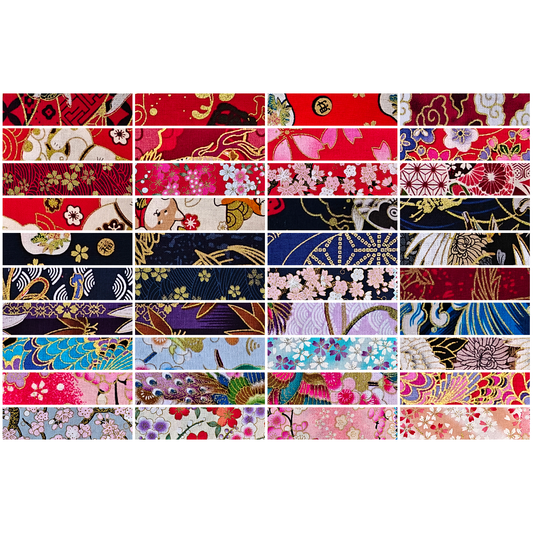 Quilting Fabrics: 40-Piece Cotton 2.5'' x 10'' Mini Strips - Crimson Garden Collection