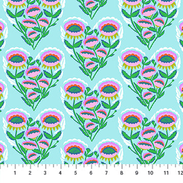 Northcott Fabrics: Anna Maria Textiles Allegory Pitterpat Sky Quilting Cotton 4.7oz Woven OEKO TEX- by the Half Yard