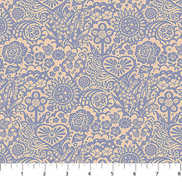 Northcott Fabrics: Yesterday by Juliana Horner Little Heaven in Cornflower 4.7 oz Cotton Woven- by the half yard