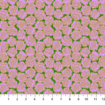 Northcott Fabrics: Yesterday by Juliana Horner Rosette in Lilac 4.7 oz Cotton Woven- by the half yard