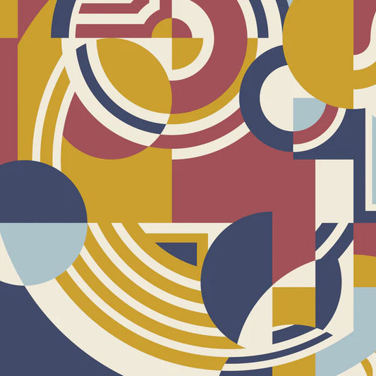 Cloud9 Fabrics: Frank Lloyd Wright American Bold Heroes Hoffman Red and Navy Organic  Cotton Woven- by the half yard