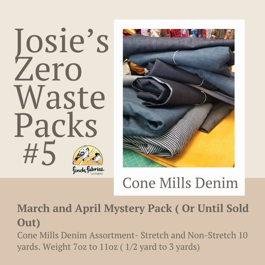 Josie's Zero Waste Fabric Bundles: 10 yards of Cone Mills Denim-Mystery Pack