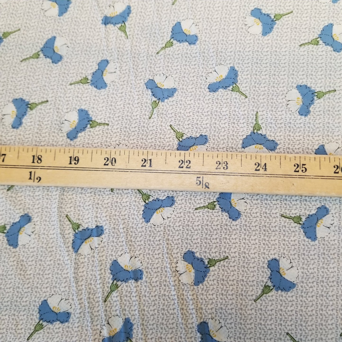 Fashion Sigmund Ivory and Blue Floral Rayon Woven-price per yard