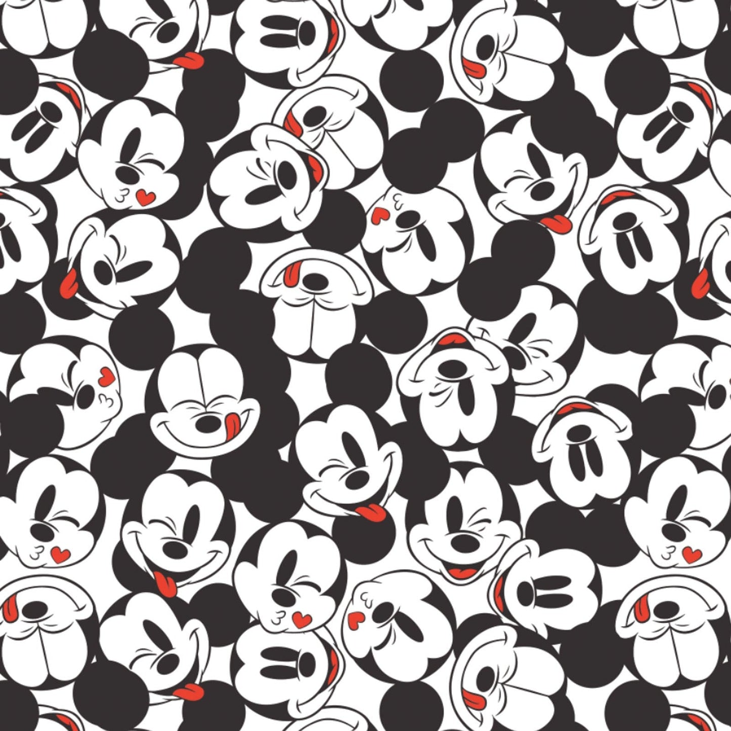 End of BOlt: 2.5 yards of Camelot Fabrics Licensed Disney Mickey Mouse Kisses 100% Cotton Woven-Remnant