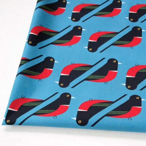 Organic Premium Cotton Red Breasted Meadowlark Poplin woven by Birch Fabrics- by the half yard