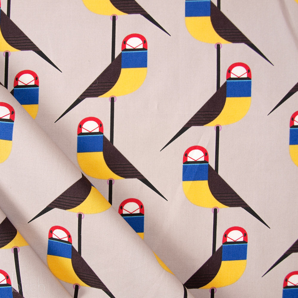 Organic Premium Cotton Gouldian Finch Poplin woven by Birch Fabrics- by the half yard