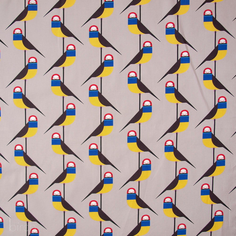 Organic Premium Cotton Gouldian Finch Poplin woven by Birch Fabrics- by the half yard