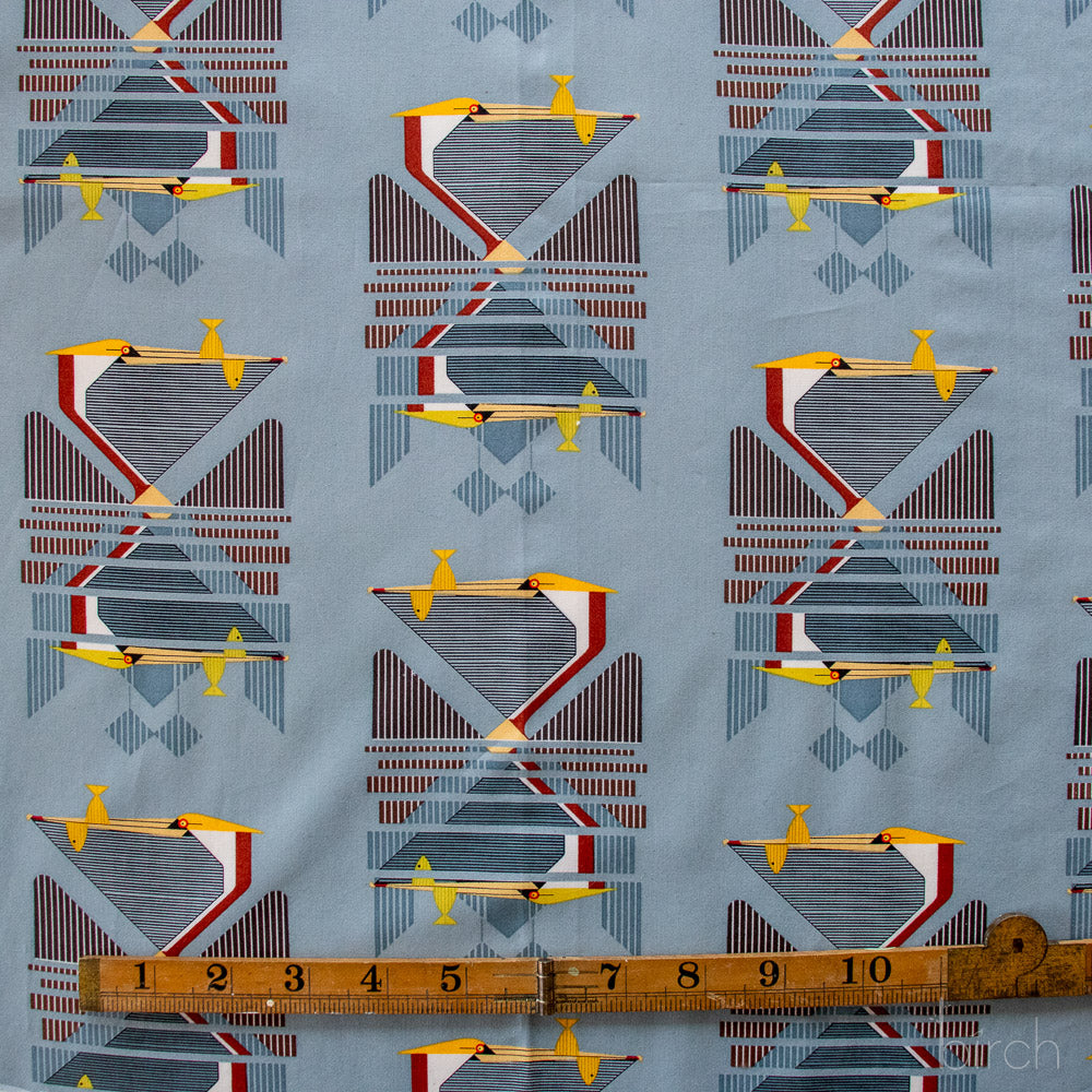 Birch Fabrics: 100% Organic Cotton Poplin Pelican Reflection by Charley Harper 115 GSM- by the half yard