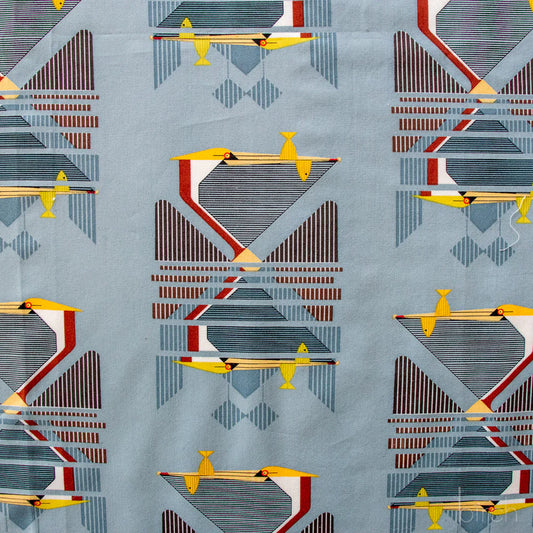 Birch Fabrics: 100% Organic Cotton Poplin Pelican Reflection by Charley Harper 115 GSM- by the half yard