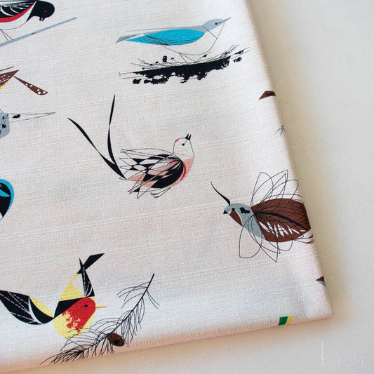 Organic Premium Cotton Barkcloth Western Birds by Birch Fabrics-(215GSM) by the half yard