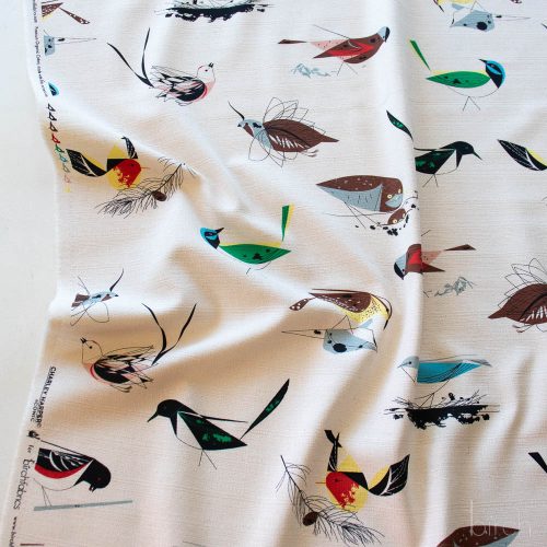 Organic Premium Cotton Barkcloth Western Birds by Birch Fabrics-(215GSM) by the half yard