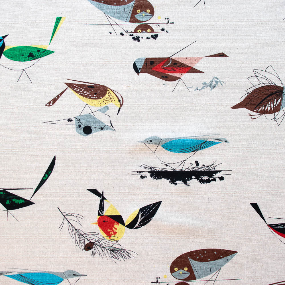 Organic Premium Cotton Barkcloth Western Birds by Birch Fabrics-(215GSM) by the half yard