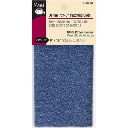 Mending: Iron On Patching Cloth-9" x 12", Denim Blue-1 Pack