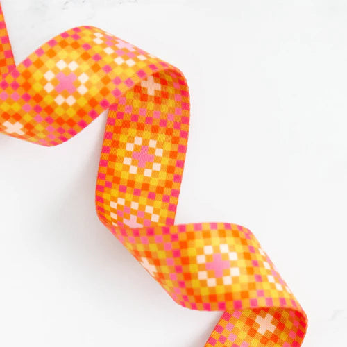 Webbing: Stitch Supply Co Granny Square Caramel 1.5 inch  - by the yard