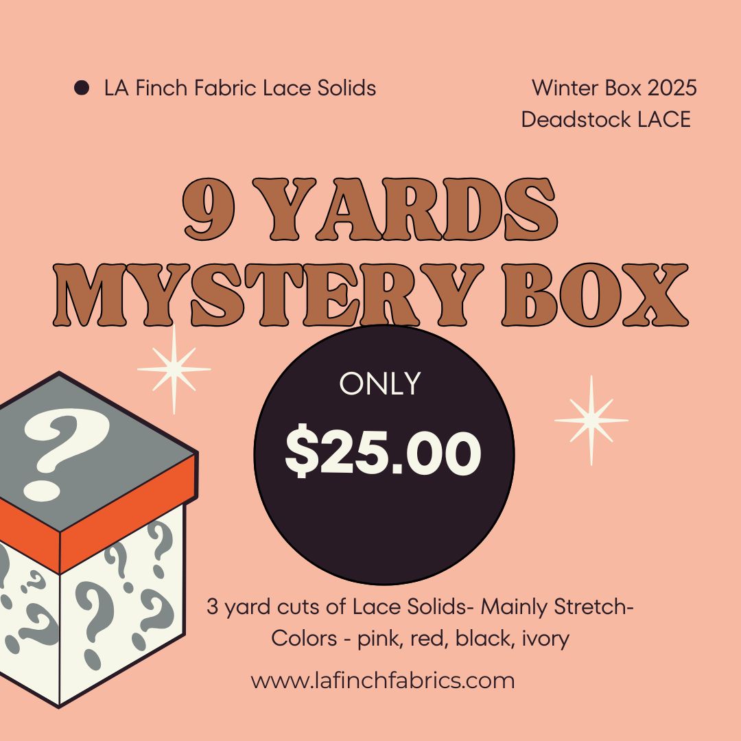 November Mystery Box: 9 yards of Designer Deadstock Lace Solids- Assorted Pack