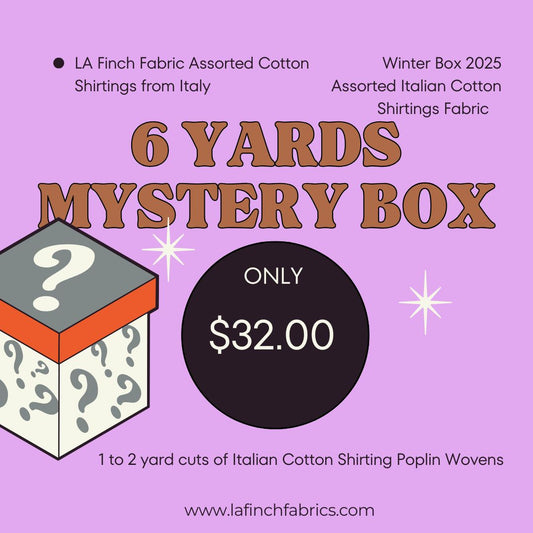 November Mystery Pack: 6 yards of Italian Cotton Shirting Poplin Wovens- Assorted