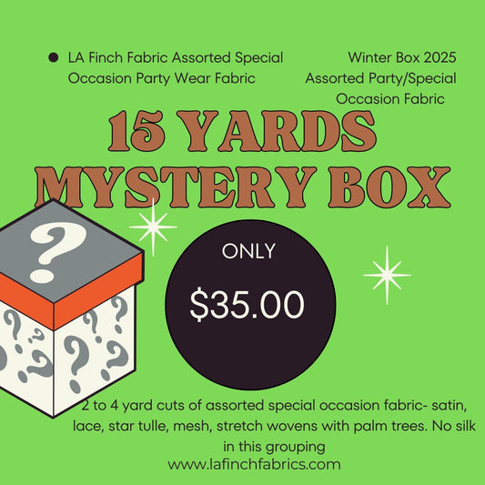 November Mystery Pack: 15 yards of Assorted Fashion Special Occasion/Party Fabric-(2 to 4 yard cuts)