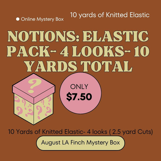 August Knitted Elastic Online Mystery Pack- 10 yards of 4 Knit Elastic for Sewing- (2.5 yard cuts)