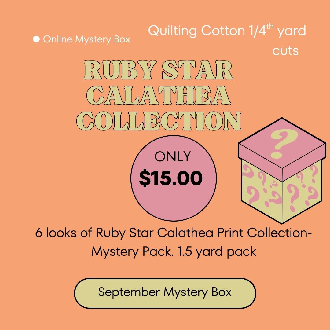 September Mystery Pack: 1.5 yards of Ruby Star Society Quilting Cottons "Calathea"  ( 6 looks)- assorted