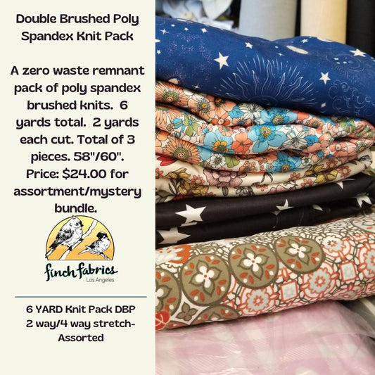 Josie's Zero Waste Pack #27  Double Brushed Print  Assortment Pack- 6 yard bundle