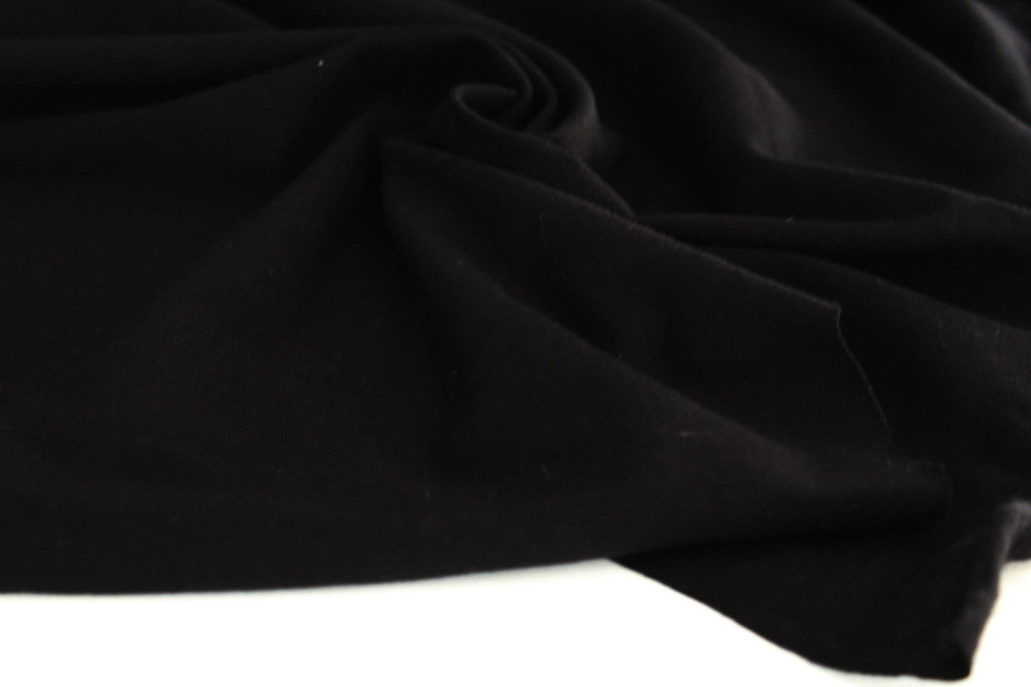 LA Finch Cotton Spandex Black Jersey 14 oz Solid Knit- Price per yard