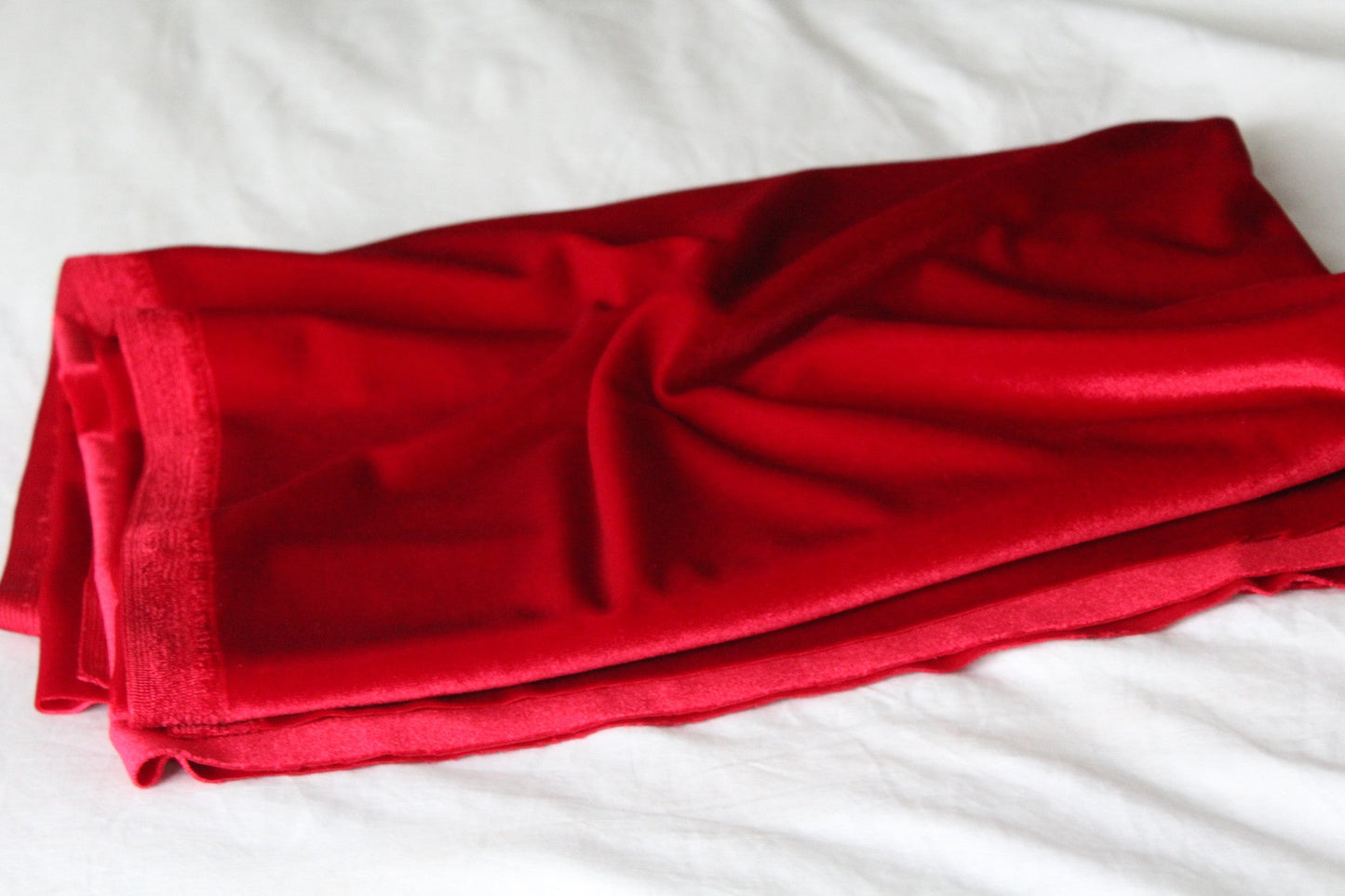 Holiday Red Fashion Stretch Velvet Knit-Sold by the yard