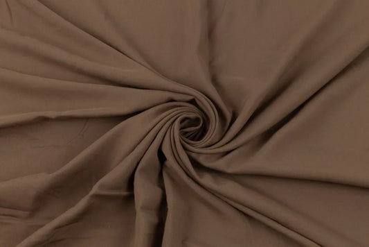 End of Bolt: 2 yards of Fashion Mocha  Rayon Challis Solid Woven-remnant