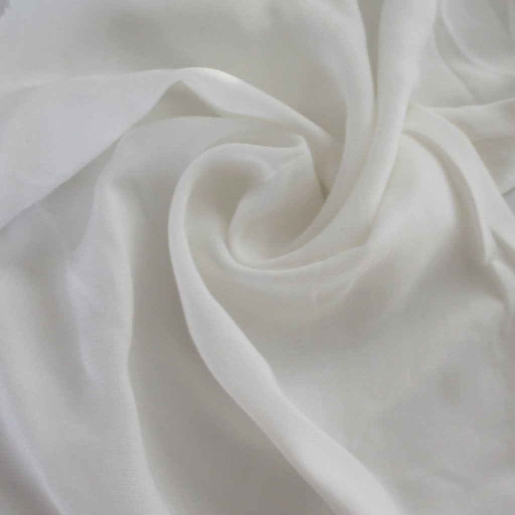 Fashion Ivory Rayon Challis Solid Woven-Sold by the yard
