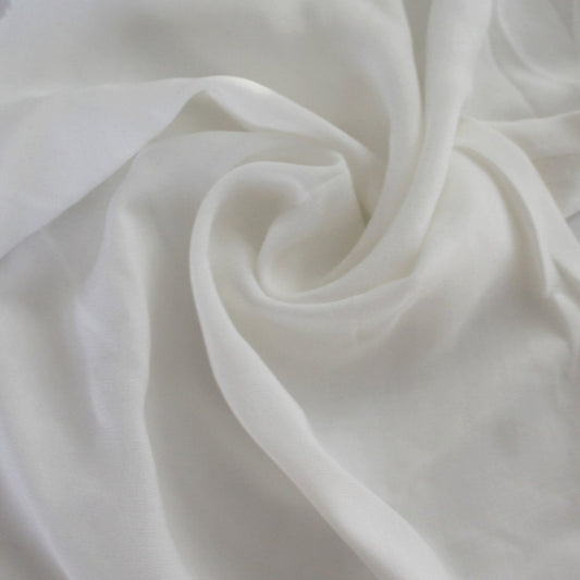 Fashion Ivory Rayon Challis Solid Woven-Sold by the yard