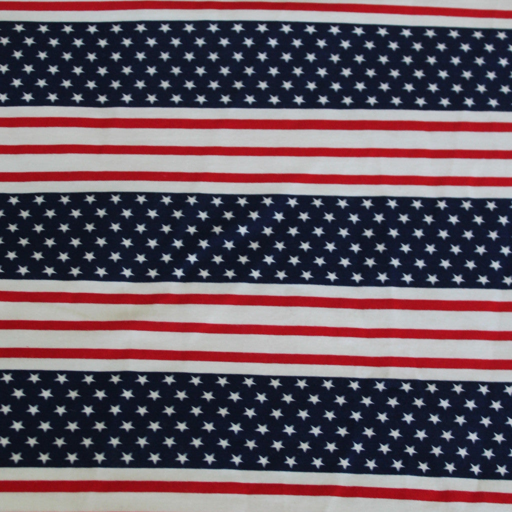 End of Bolt: 3 yards of Cotton Spandex American Flag Stars and Stripes Knit- Remnant