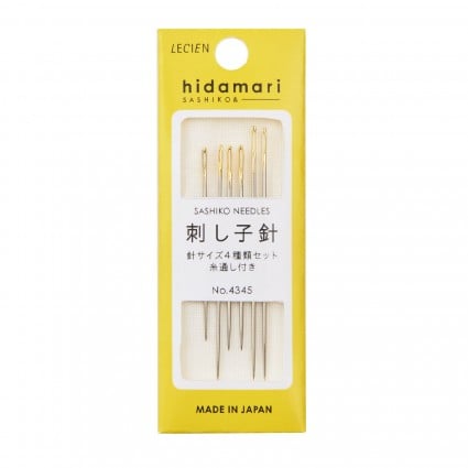 Sashiko Collection: Hidamari Sashiko Needles- 6 assorted steel needles in a pack