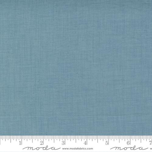 Moda Fabrics: French General Solids Blue Linen Texture Quilting Cotton Solid- by the half yard