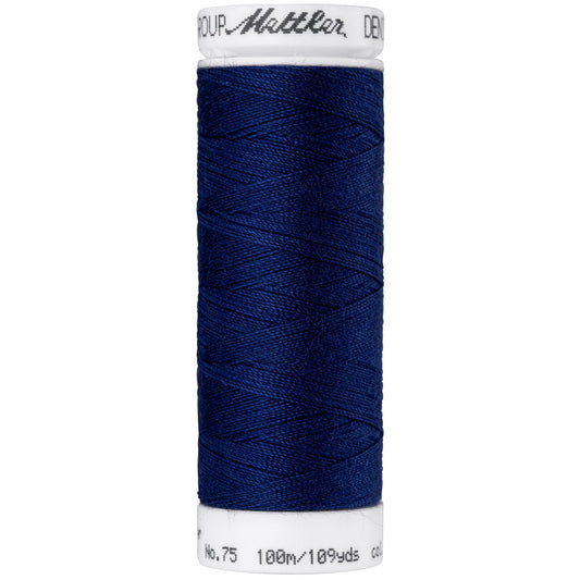 Jean Sewing Notion: Mettler Denim Doc Thread #0809 Dark Sapphire Blue Cotton Covered Polyester 40wt-109 yards- Sold by the Spool