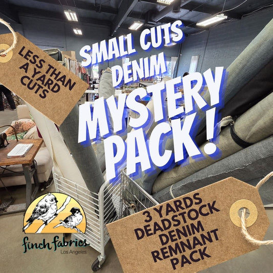 August/September Mystery Pack: 3 yards of Indigo Denim Small Cuts- Remnants