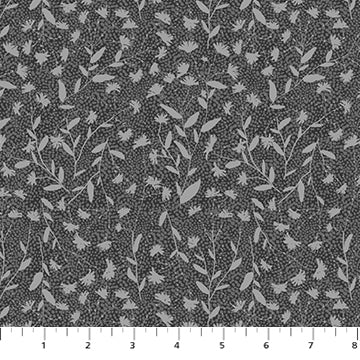 Floral pattern fabric swatch on a gray background