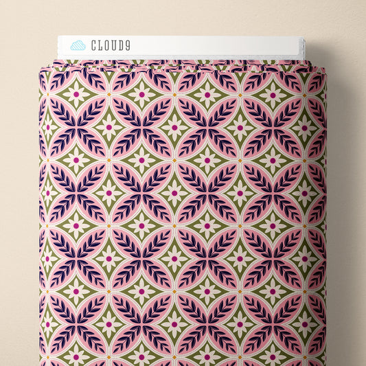 Cloud9 Fabrics: Porcelain Punk Organic Cotton Aurora Rose Rococo Riot Woven- by the half yard