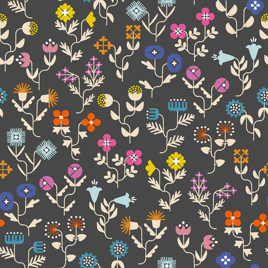Moda Fabrics: Ruby Star Society Salutations Soft Black Quilting Cotton Woven- by the half yard