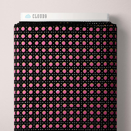 Cloud9 Fabrics: MODAL RAYON Summer Sun Studio Canning Black Rayon Challis Woven 3.9oz- by the Half Yard