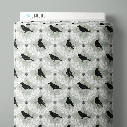Cloud9 Fabrics: Twilight Reverie Keeping Watch Blackbirds Organic Cotton  Woven- by the half yard