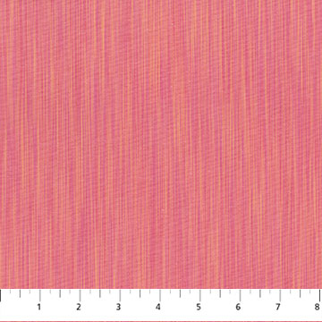 Textured pink fabric pattern on a white background. Space dye yarn dyed woven