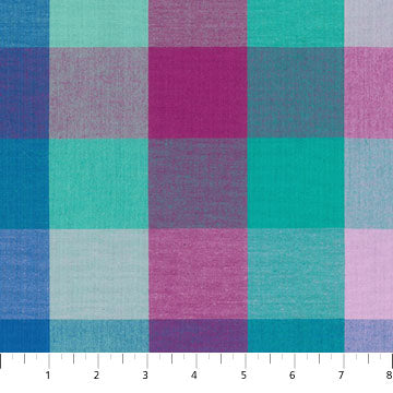 Northcott Fabrics: Anna Maria Textiles Yarn Dyed Sea Blue Windowbox Checks Shirting Woven- by the Half Yard