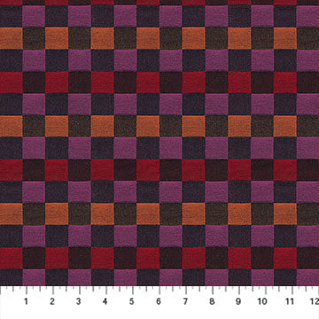 Northcott Fabrics: Anna Maria Textiles Checkmates Yarn Dyed Cotton Gameboard in Lipstick woven- by the half yard