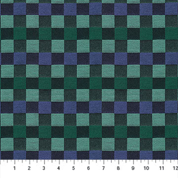 Northcott Fabrics: Anna Maria Textiles Checkmates Yarn Dyed Cotton Gameboard in Wave woven- by the half yard
