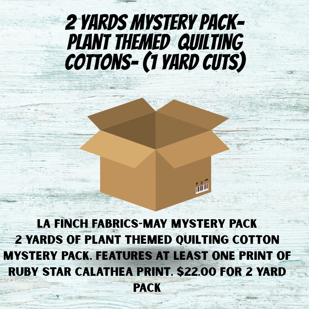 May Mystery Pack: 2 yards of Quilting Cotton Plant Themed Wovens ( 1 yard cuts)- Assorted
