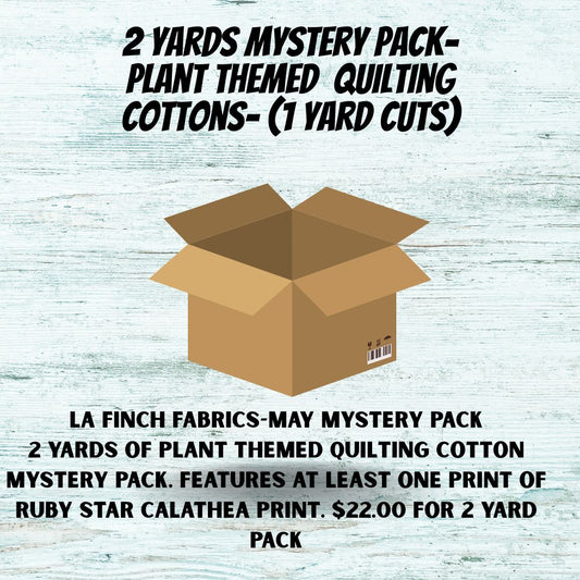 May Mystery Pack: 2 yards of Quilting Cotton Plant Themed Wovens ( 1 yard cuts)- Assorted